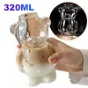 Cute Bear Glass Cup Cartoon Bear Shaped Coffee Mug Beverage Glasses (No Straw)