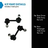 TRQ Rear Sway Bar Stabilizer Link Set Compatible with 2001-2005 Honda Civic