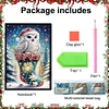 (US Local)Christmas Owl A5 Size Diamond Painting Notebook Set with 4Pcs Bookmark Gift