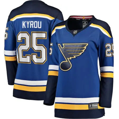 Women's St. Louis Blues #25 Jordan Kyrou  Blue Home Player Jersey