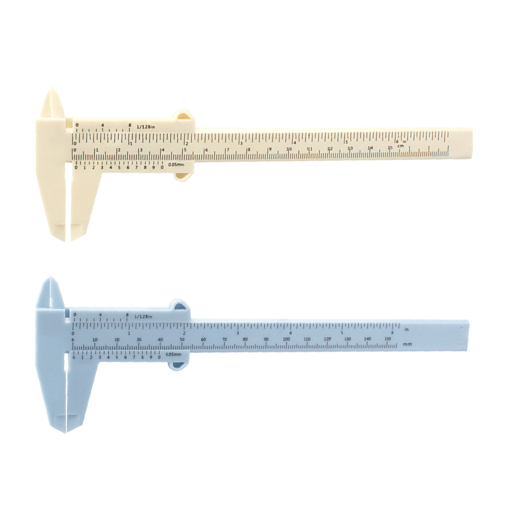 

0-150mm Plastic Double Scale Vernier Caliper Depth Diameter Measure Ruler, Sky blue, 501 Original