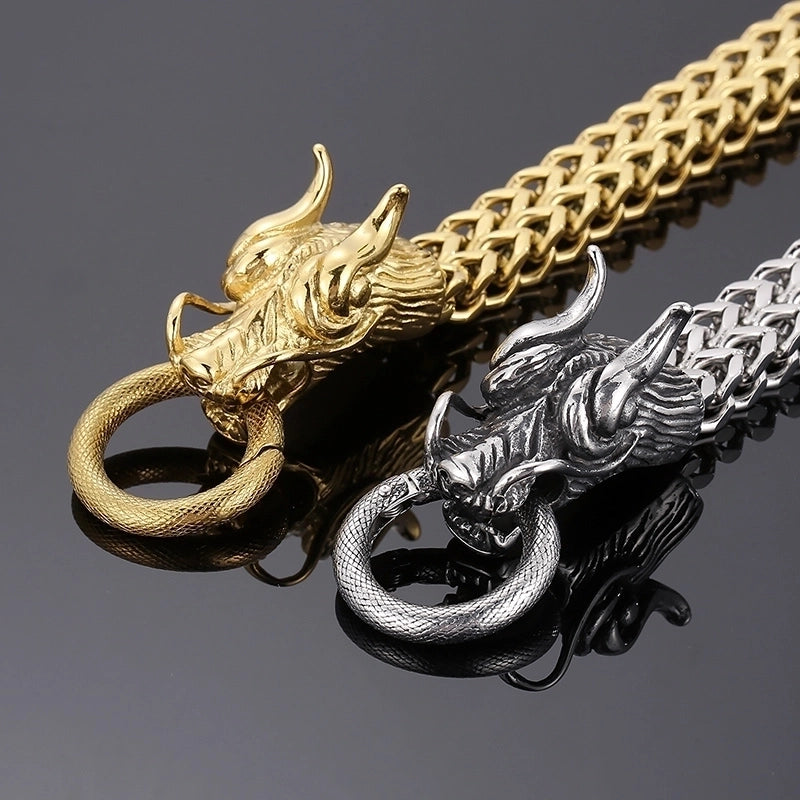 Hip-Hop Dragon 304 Stainless Steel 18K Gold Plated Men’s Bracelets