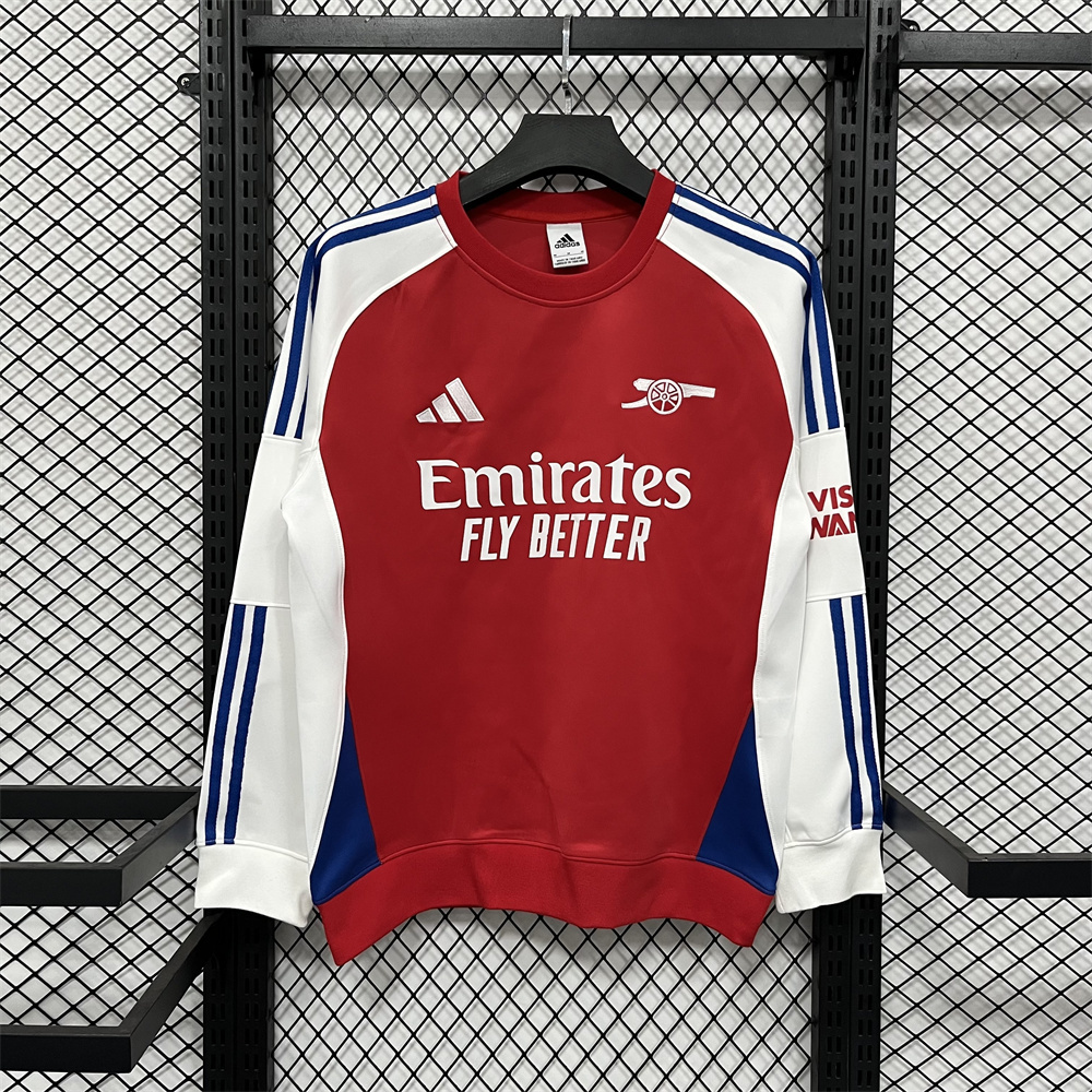 2025/2026 Arsenal Long sleeved thick hoodie red with white