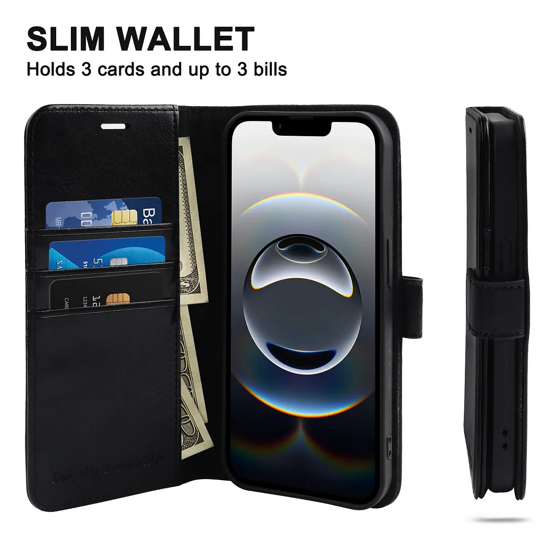 MONASAY Wallet Case for iPhone 16e 5G,[Glass Screen Protector Included]  [RFID Blocking] Flip Folio Leather Cell Phone Cover with Credit Card Holder  for Apple iPhone 16e 6.1-inch