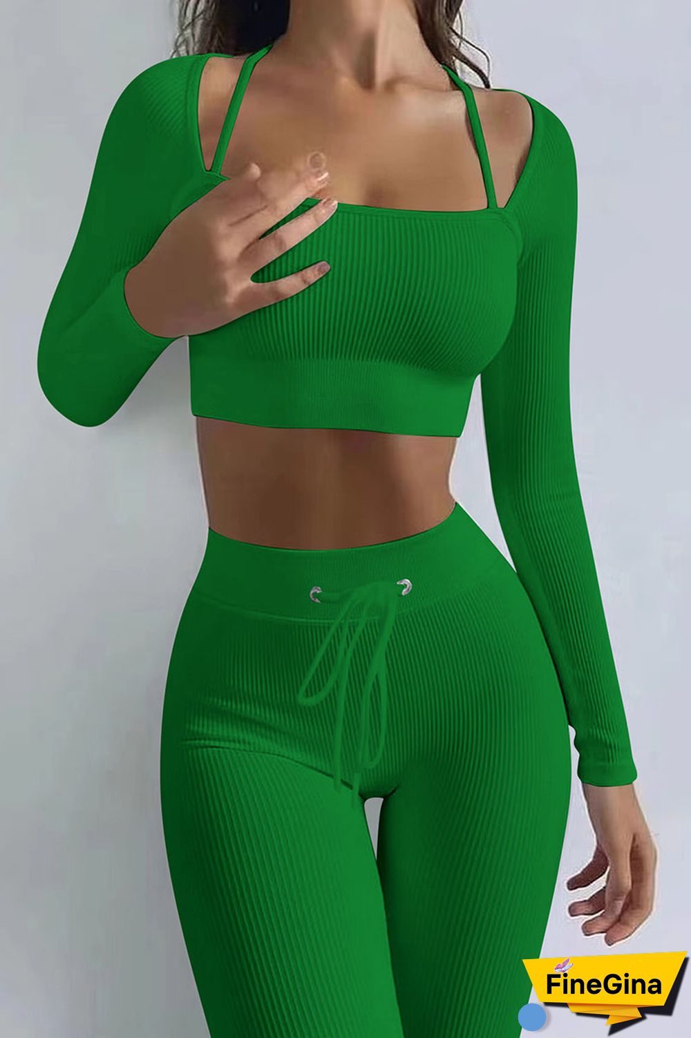 Yellow Casual Street Solid Patchwork Square Collar Long Sleeve Two Pieces