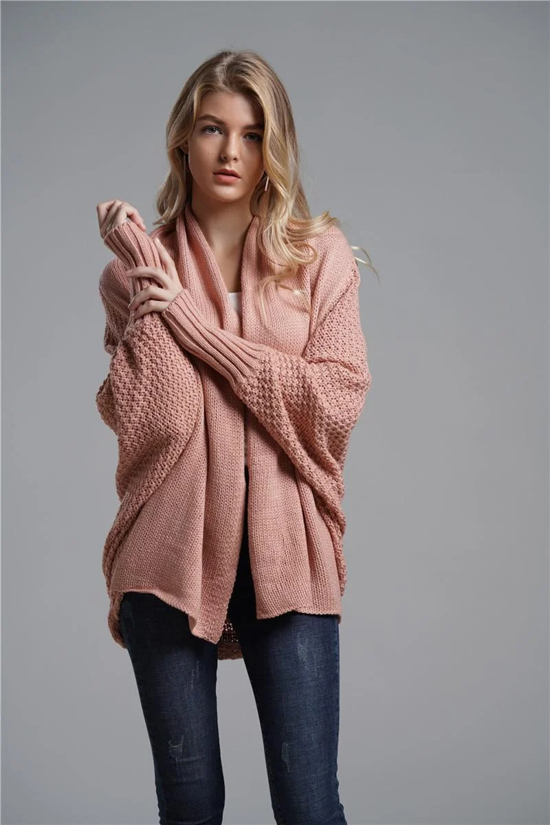 2020 Autumn Winter Knitted Cardigan For Women Long Sleeve Fashion Loose Korean Ladies Sweaters Vintage Cardigan Knit Coat Femme