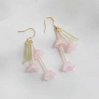 Sweet Pretty Pink Flowers Cute Earrings SP16761