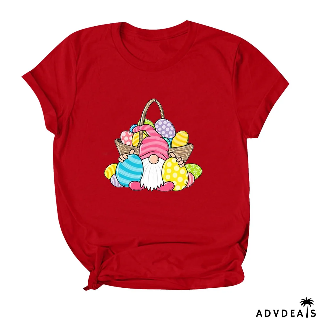 Summer Short Sleeve Shirt Plus Size Women's Easter Loose Top