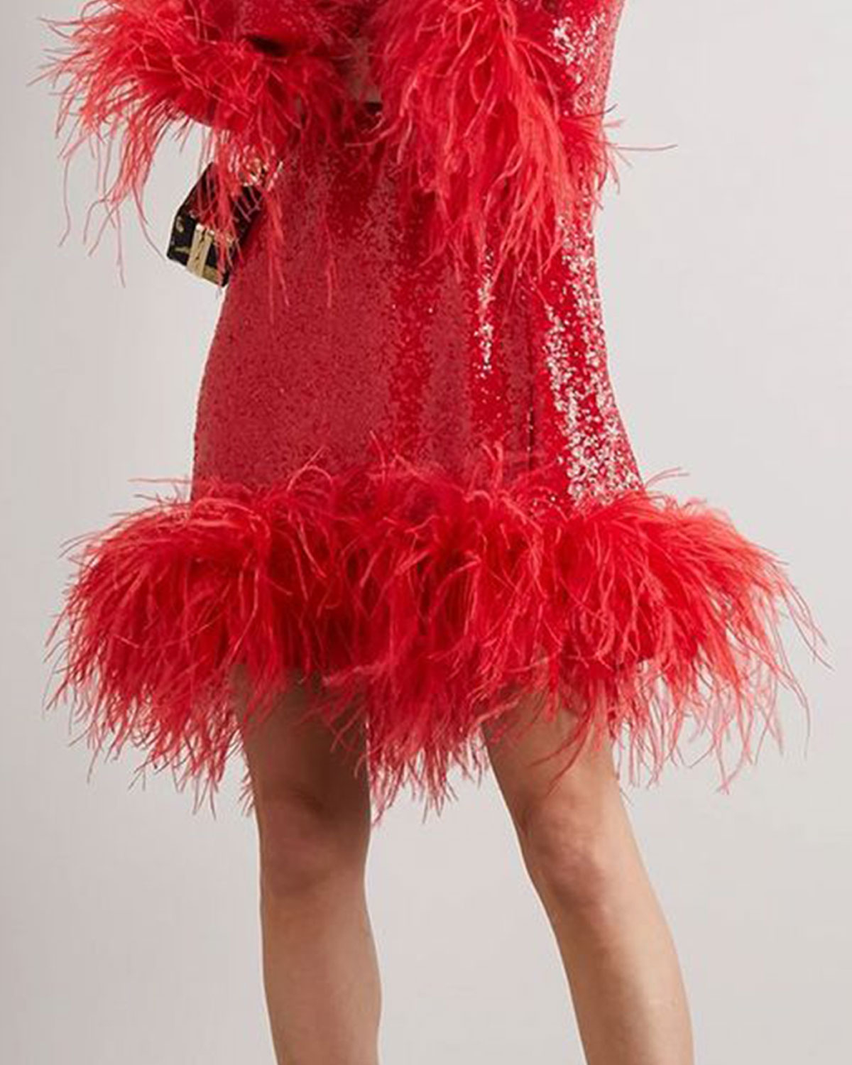 Sequined feather gown
