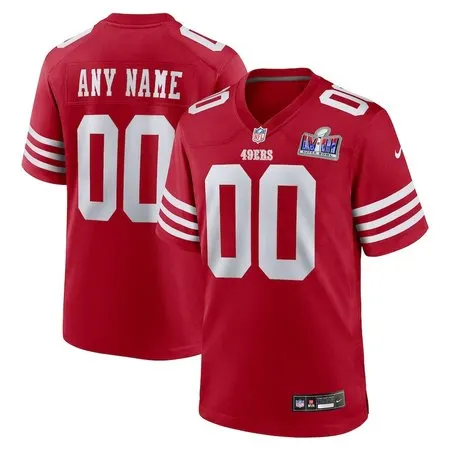 Men's San Francisco 49ers  Scarlet Super Bowl LVIII Patch Custom Game Jersey