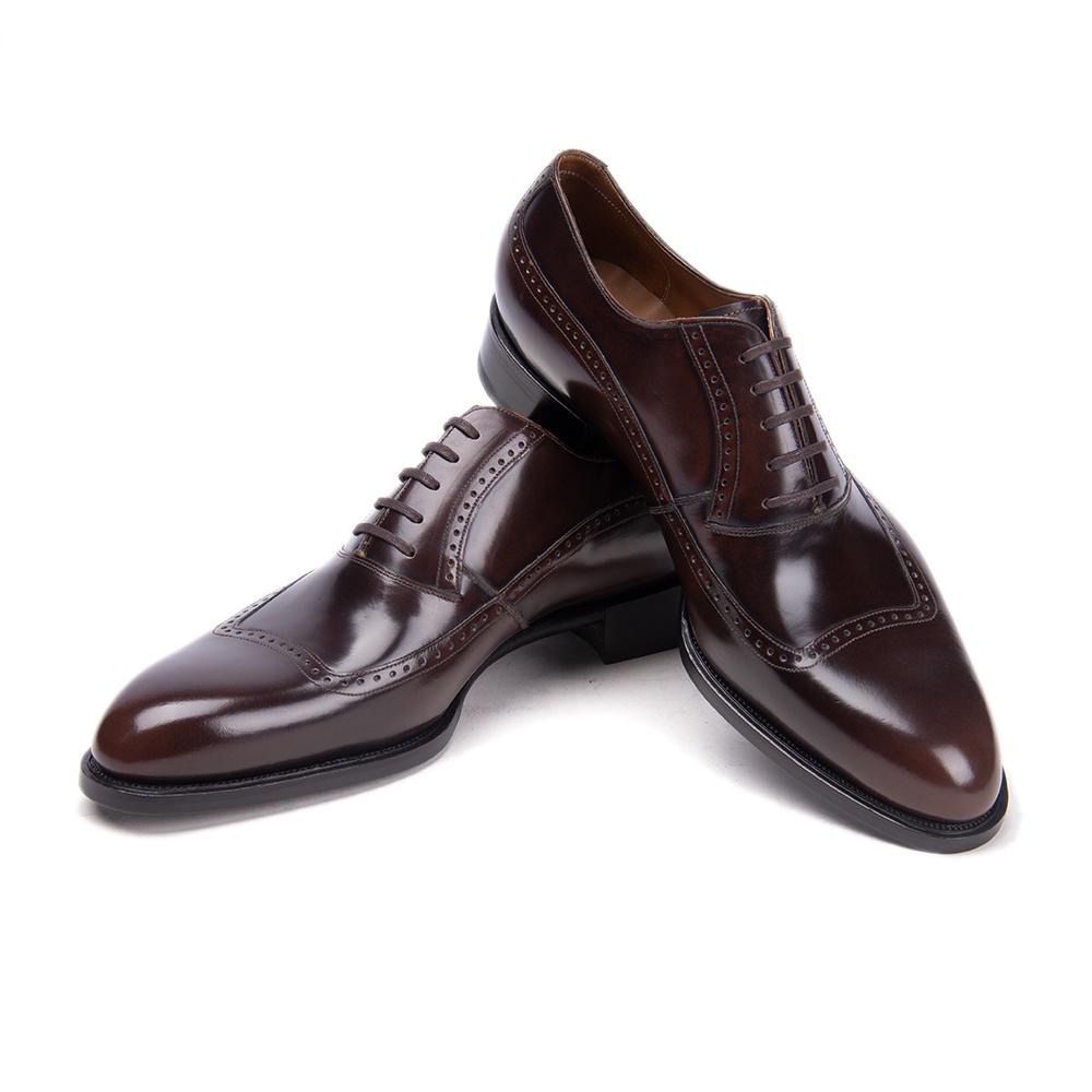 VCSHOES Leather Men Shoes Brogue Leather Shoes Men Formal Shoes Pointed Toe Dress Shoes Plus Size 48 Loafers Oxford