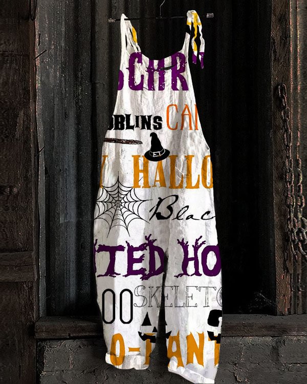Women's Halloween Print Loose Jumpsuit