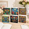 6pcs Diamond Painting Elephant Greeting Card Kits with Envelopes for Family Friend Gifts