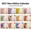 2027 Flower DIY Diamond Painting Calendar Set Special Shaped Drill Diamond Art Desk Calendar for Adults/Beginners Gift Home Decor