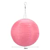 8 inch LED Round Solar Lantern Solid Color Waterproof Pendant Garden Decor