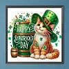 St. Patrick's Day Katze speziell geformte 5D DIY Teilbohrer Diamanten Punkte, Edelsteinkunst-Kits f&uuml;r Erwachsene, Anf&auml;nger, Wohndekoration, Diamanten,