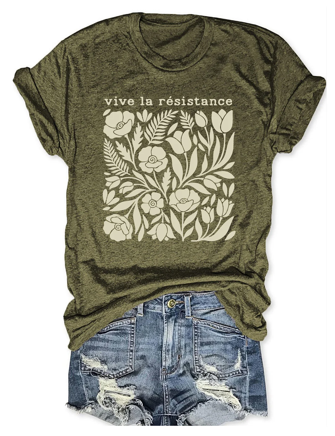 Vive La Resistance Floral T-shirt