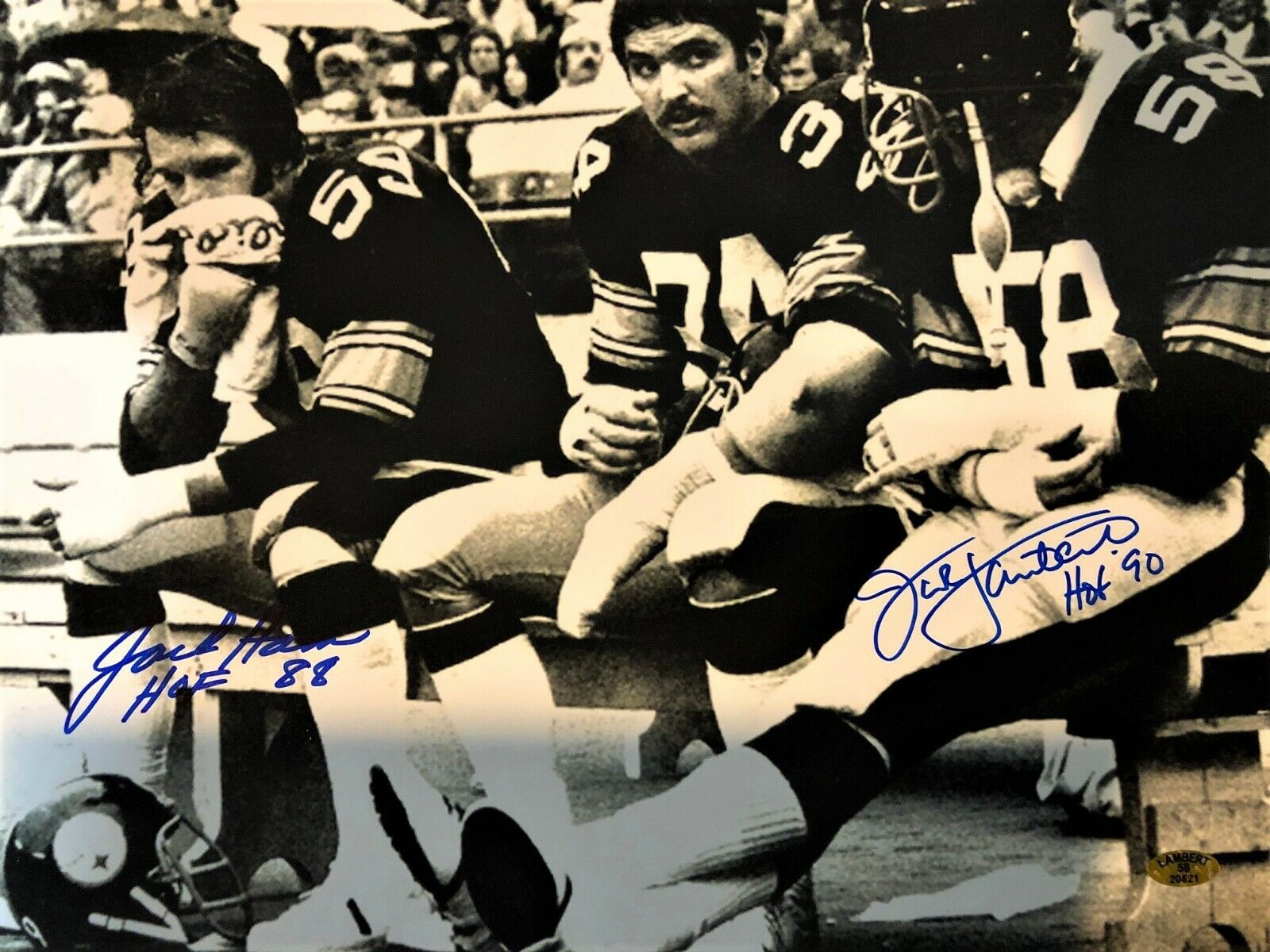 Autographed Jack Ham and Jack Lambert Pittsburgh Steelers 11x14 Photo Poster painting with COA