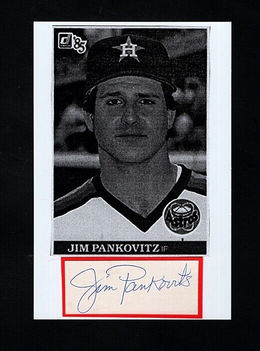 1985 JIM PANKOVITZ-HOUSTON ASTROS AUTOGRAPHED CUT W/Photo Poster painting