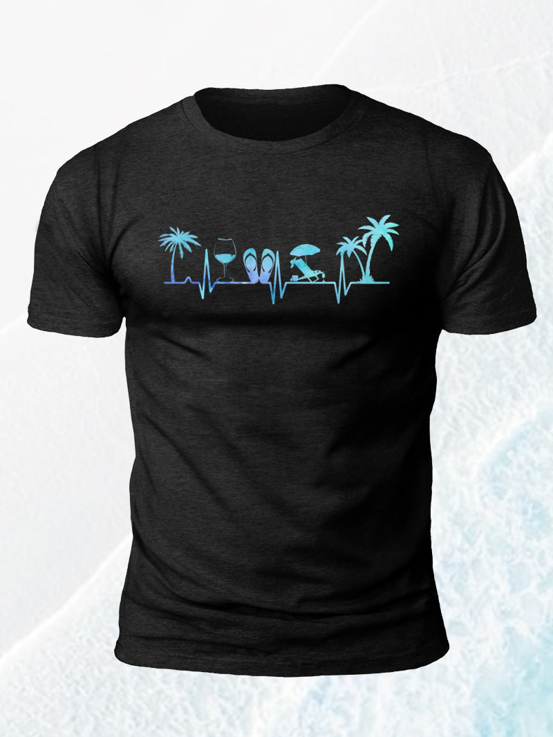 Men's Heartbeat Beach Essentials Hawaiian T-shirt