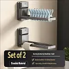 Suction cup balcony clothes rack storage device, no drilling required, multi-functional folding clothes rack for home use, wall-mounted storage shelf