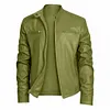 Men's Leather Biker Jacket Cafe Racer Jacket by Inlyline