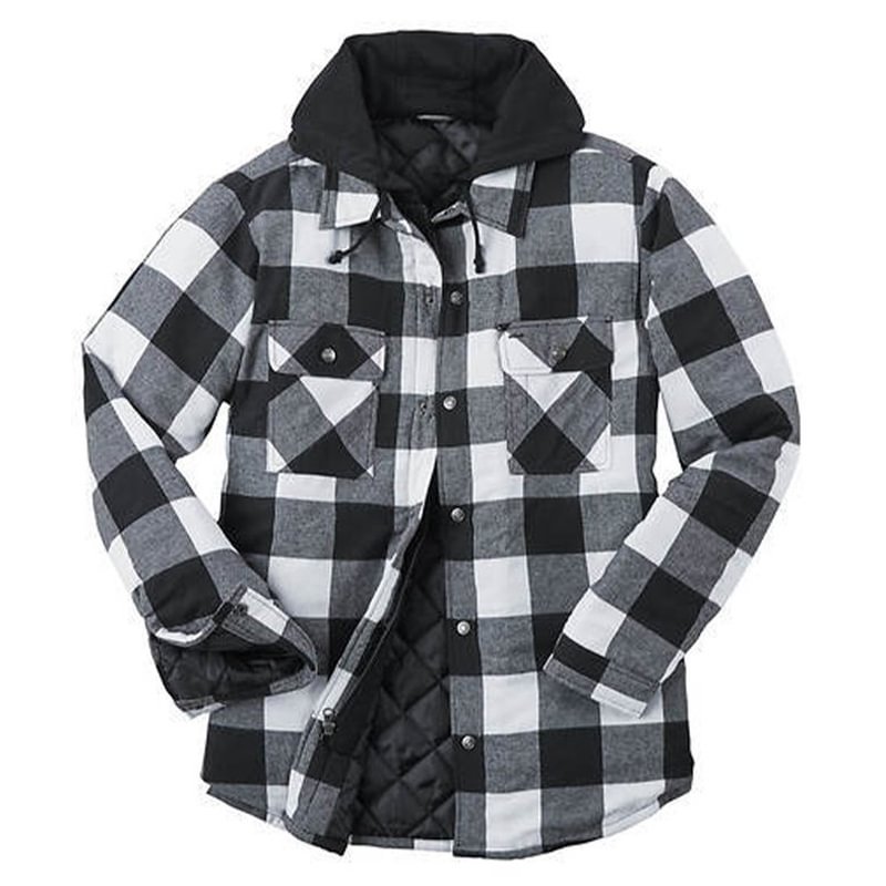 Men's Lined Hooded Flannel Jacket