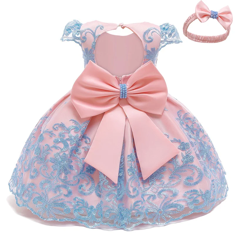 Uveng Flower Lace Baby Girl Dress Wedding Party Children Girls Clothing 0-8 Years Princess Pageant Kids Dresses for Girls Costume