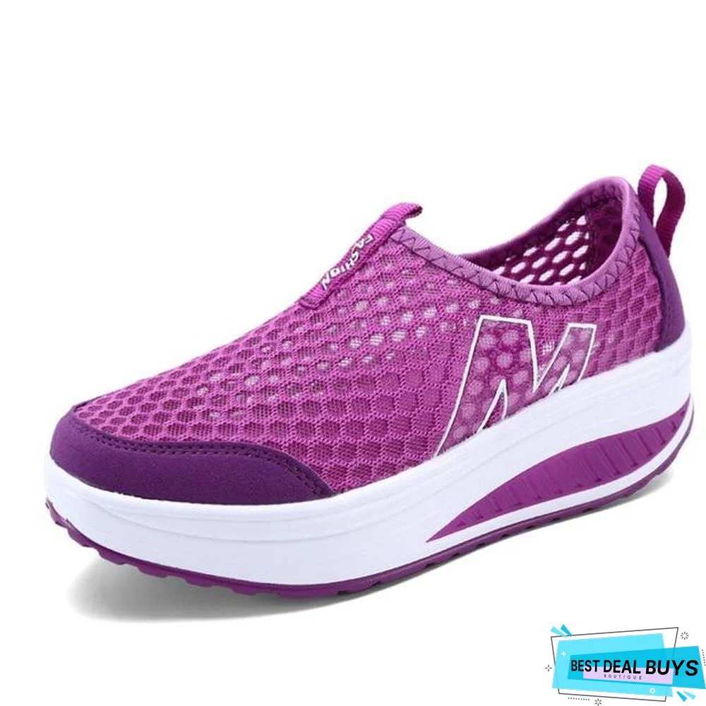 Women's Shoes Casual Breathable Sport Fashion Shoes Walking Flats Height Increasing Women Loafers