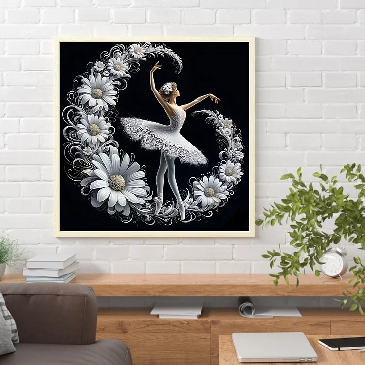 WOWDECOR Diamond Painting – Daisy Flowers Light And Shadow – Kit 5D Completo 30x40 Cm