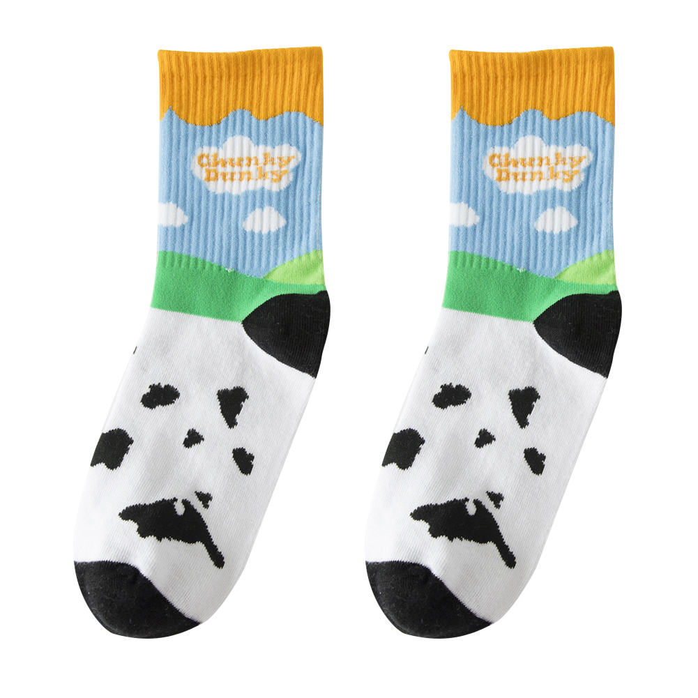 

1 Pair Striped Print Socks Mid-Calf Length Socks Street Adult Soft Socks, 501 Original