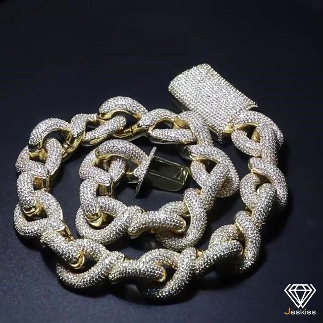 20MM Exaggerated Iced Out Bling CZ Stone Large Rope Chain