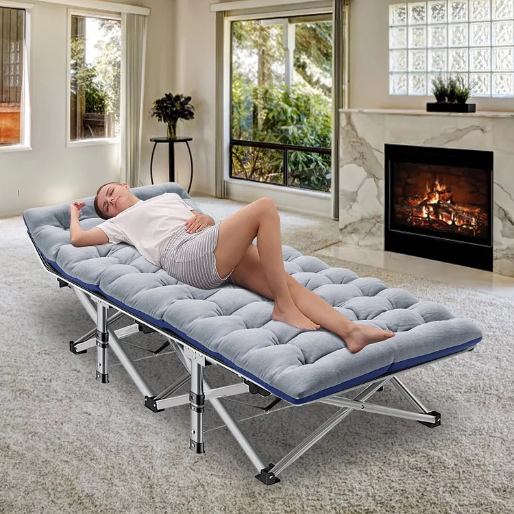 NAIZEA 75" Folding Bed for Adults, Portable Rollaway Guest Bed Sleeping Cot with Mattress, Outdoor Camping Cot with Carry Bag