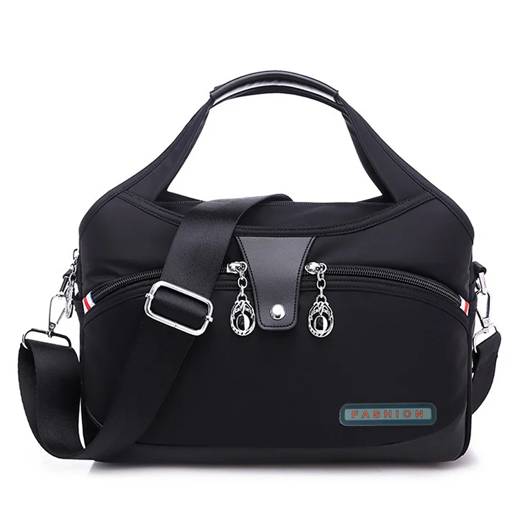 Oxford Messenger Bags Waterproof Anti-Theft Female Shoulder Handbag (Black)