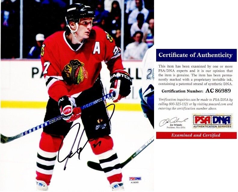 Jeremy Roenick Signed Autographed Chicago Blackhawks 8x10 inch Photo Poster painting PSA/DNA COA