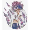 Lavender Girl-14CT Stamped Cross Stitch 28*31cm/11.02*12.2in