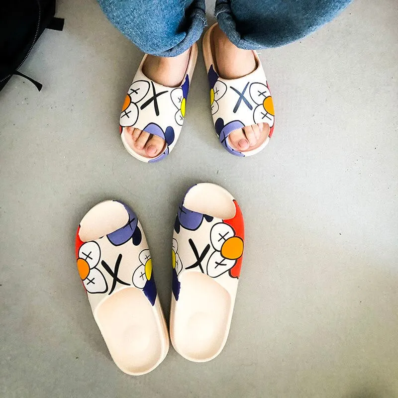2021 Luxury Brand Slides Men Shoes Slippers Indoor House Slippers Graffiti Casual Beach Slipper Eva Quality Cartoon Shoes