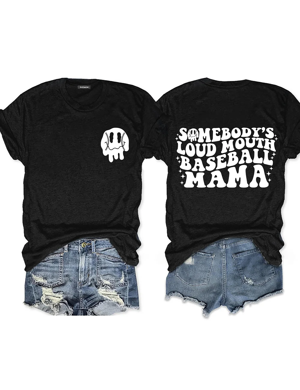 Somebody's Loud MOUTH Baseball Mama T-shirt
