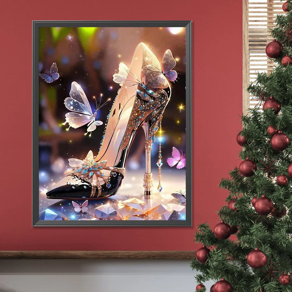 Diamond Painting - Full Round Drill - Butterfly High Heels(Canvas|30*40cm)