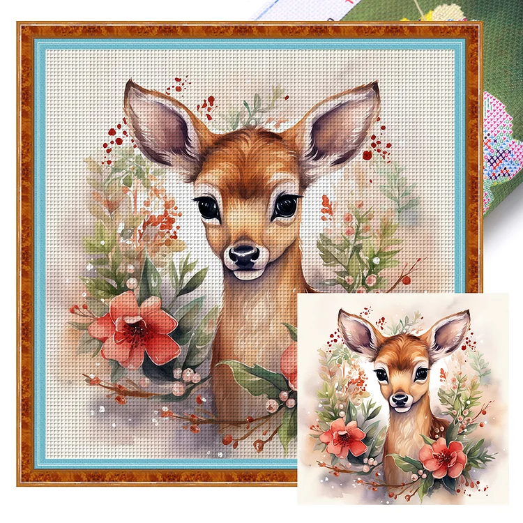 Cross stitch bookmark kit Deer and Moon