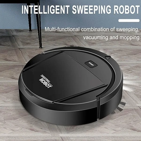 Robot Vacuum Cleaner, Robotic Vacuums, Ultra Slim Quiet, Sweeping Mopping Absorption 3 in 1, USB Charging 55db Low Noise, Smart Robotic Vacuum Cleaner for Household, Gift for Women (Black)