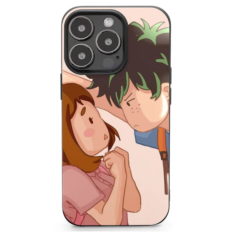 Izuku Midoriya Ochaco Uraraka Anime My Hero Academia Phone Case Mobile Phone Shell IPhone 13 and iPhone14 Pro Max and IPhone 15 Plus Case - Heather Prints Shirts