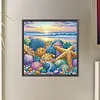 Coquillage-Peinture sp&eacute;ciale partielle au diamant-40*40cm