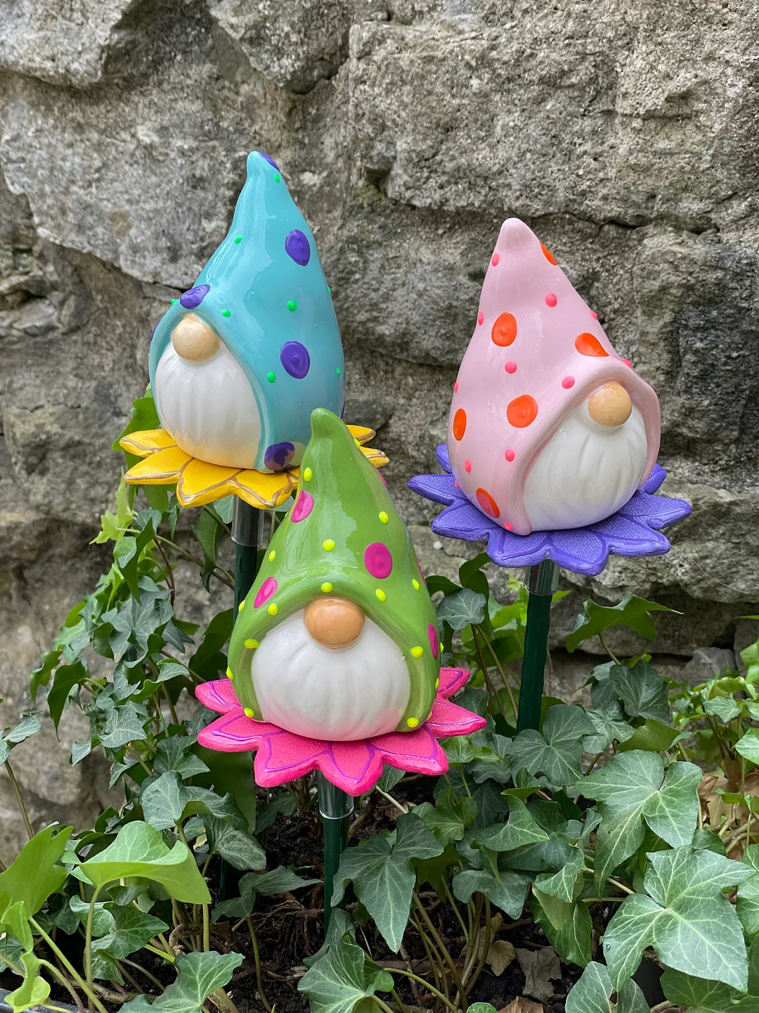 Set Of 3 Garden Gnome Yard Stakes Gift