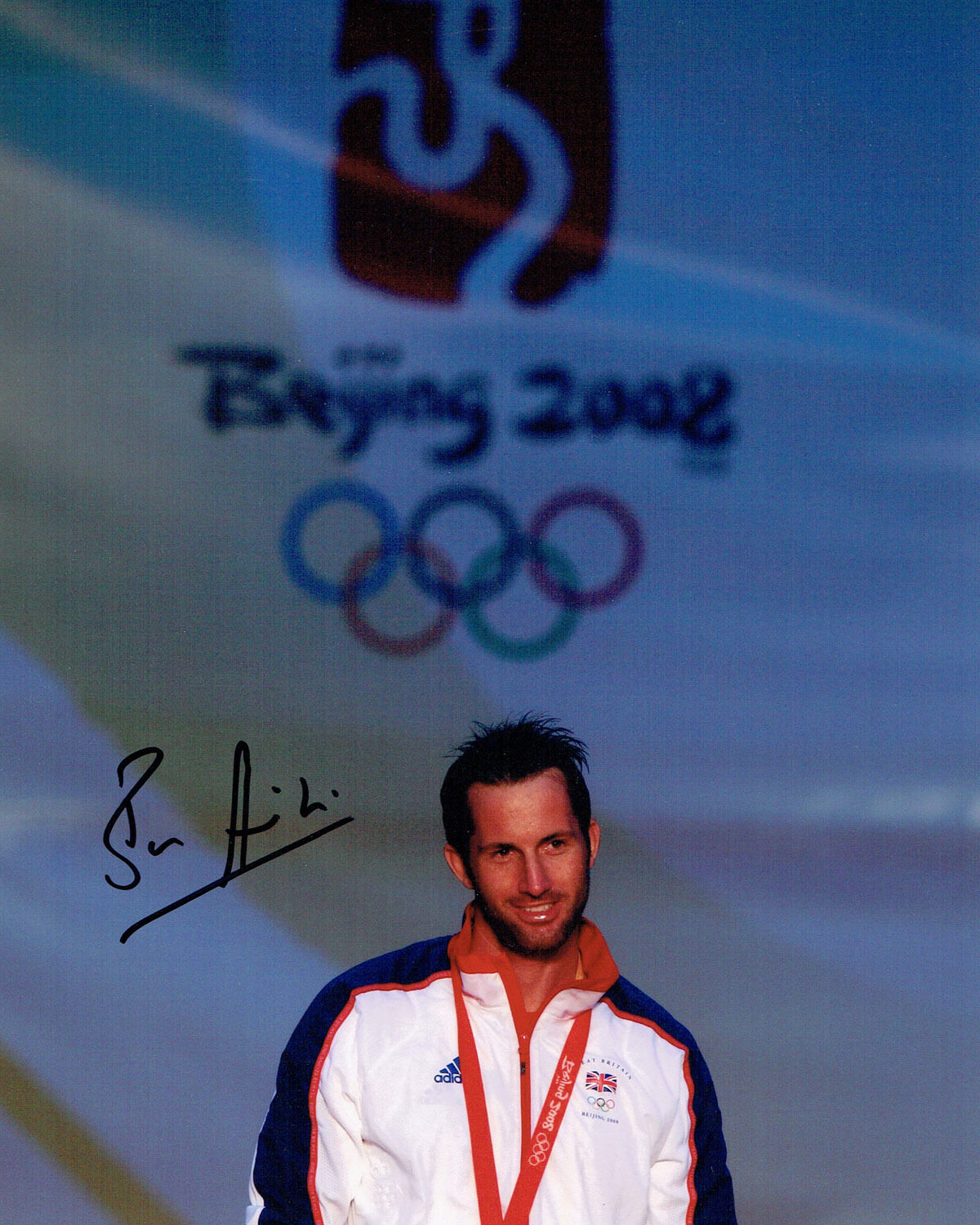 Ben AINSLIE Autograph 10x8 Signed Photo Poster painting AFTAL COA Sailing Finn 2008 Olympics