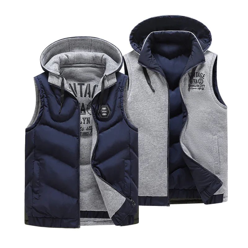 Men's Reversible Hooded Vest Jacket