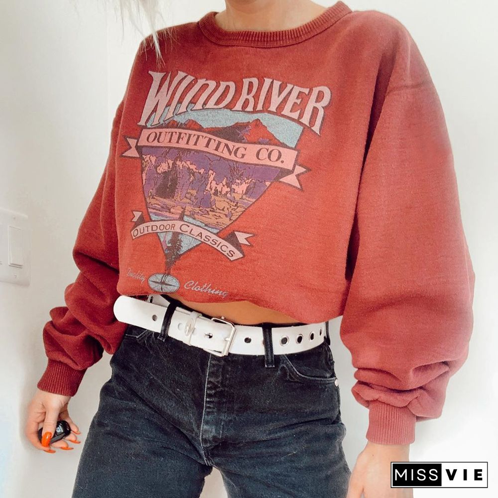 Fashion Casual Printed Long Sleeve Sweatshirt
