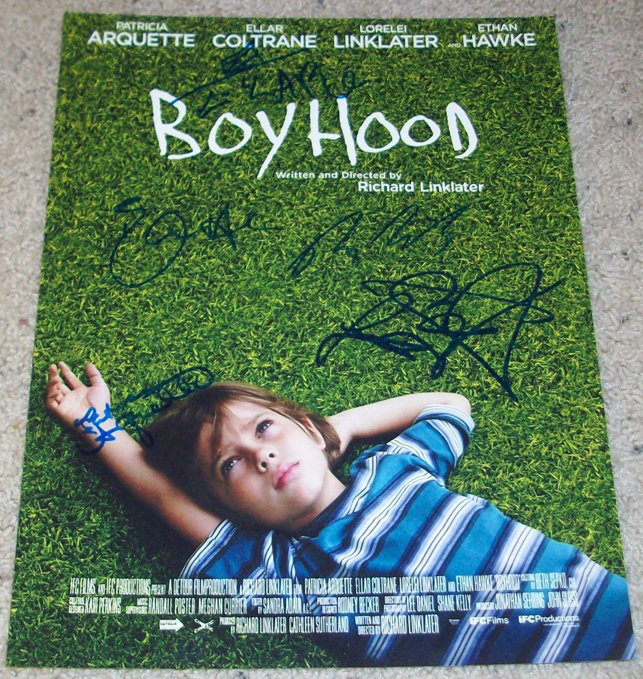 BOYHOOD CAST X5 SIGNED AUTOGRAPH 11x14 Photo Poster painting w/PROOF HAWKE ARQUETTE COLTRANE +2