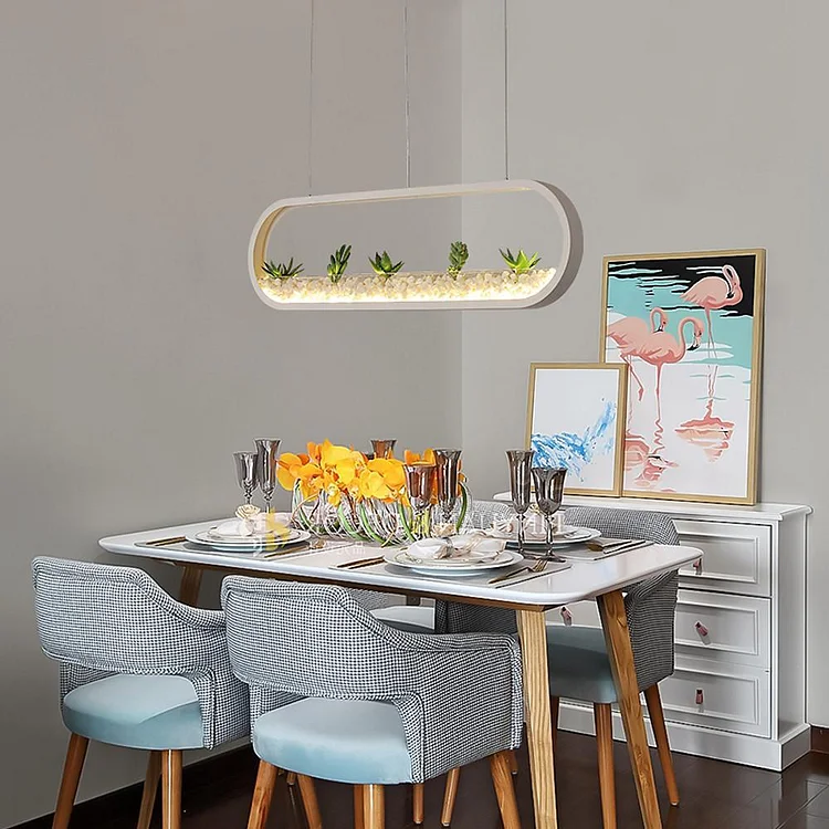 Rounded Corners Rectangular Modern Kitchen Pendant Lights Ceiling Light - Appledas
