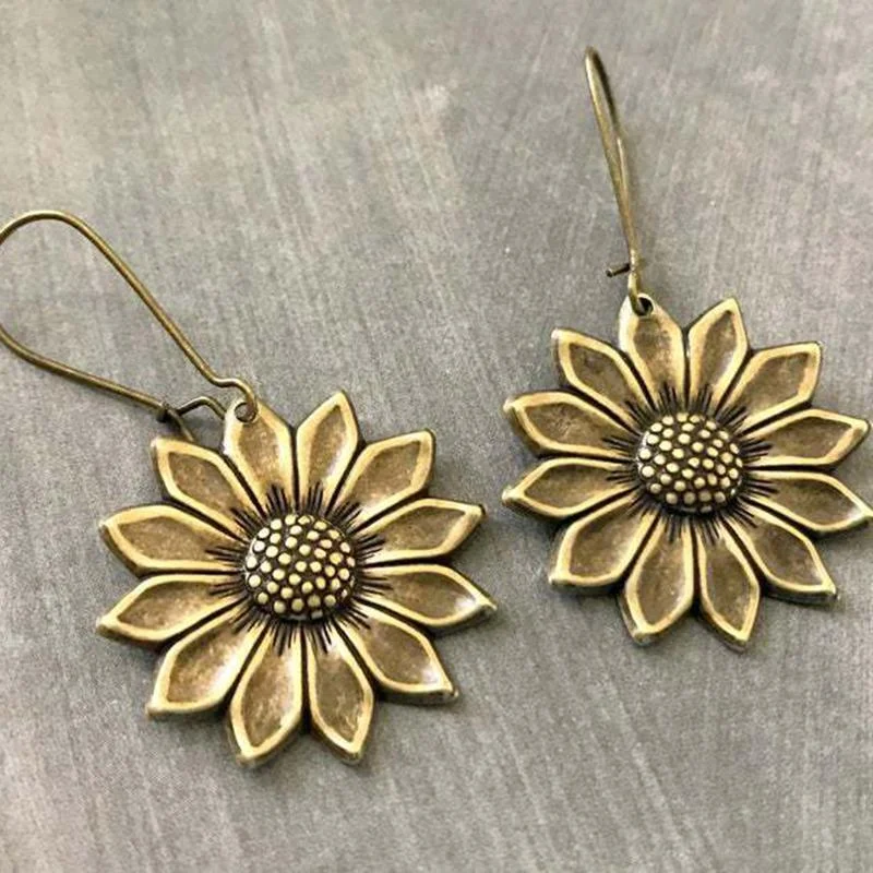 Retro Sunflower Daisy Earrings